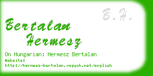 bertalan hermesz business card